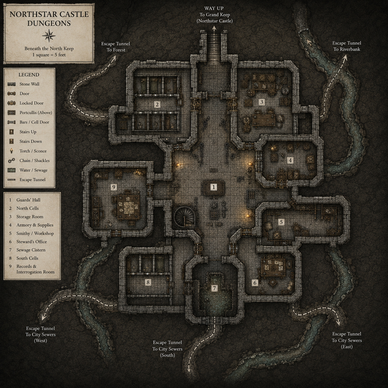Map of Castle Courtyard