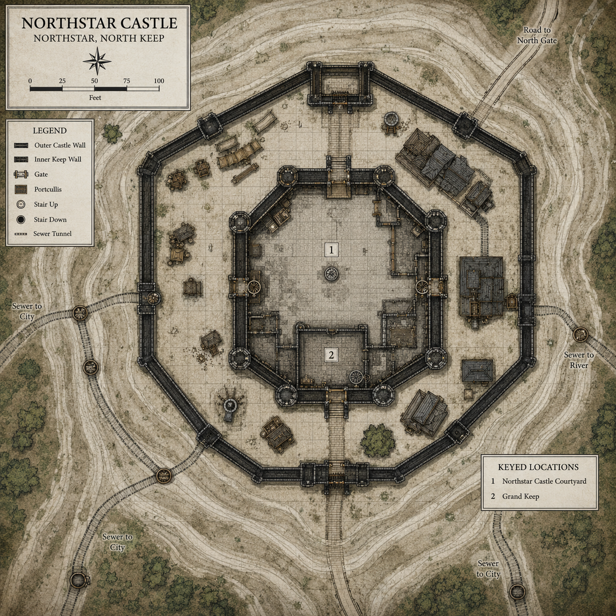 Map of Northstar Castle