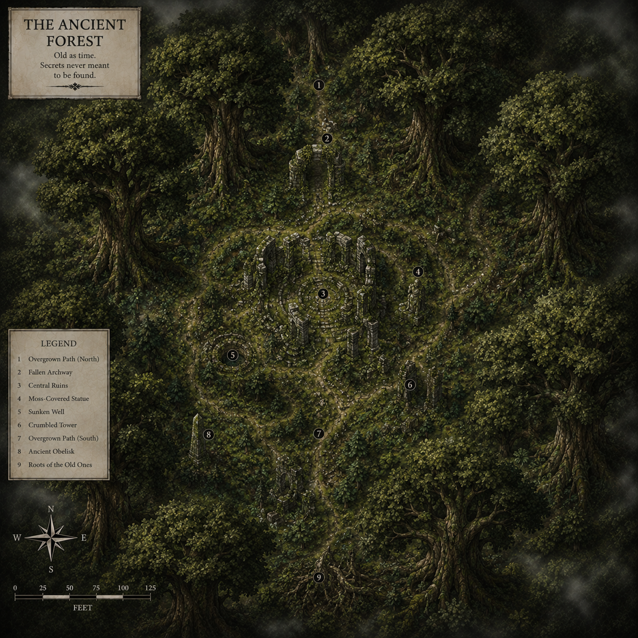 Map of Northwaldia Ancient Forest