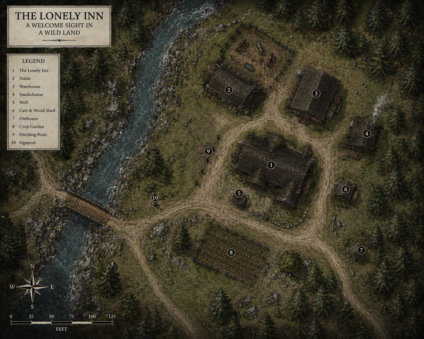 Map of The Lonely Inn
