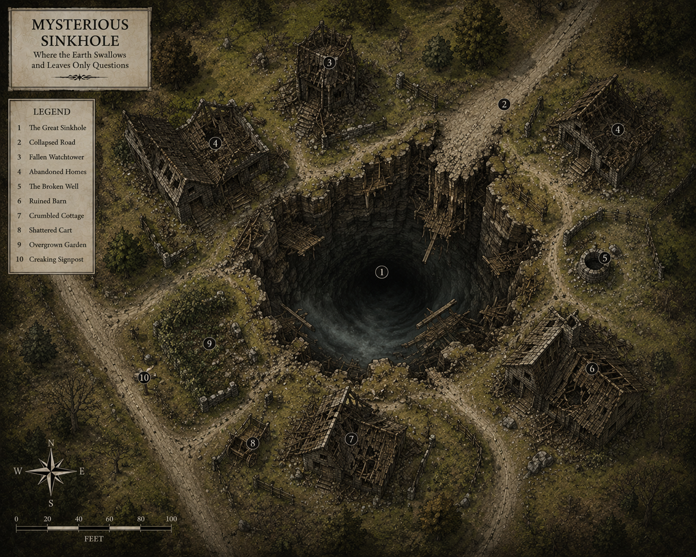 Map of Northwaldia Mysterious Sinkhole